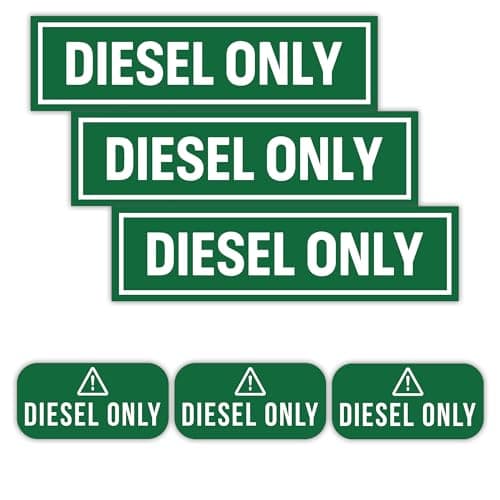 United by Color Diesel Only Sticker 6 Pack Strong Adhesive Waterproof Diesel Stickers for Fuel Tank No Fade Used for Truck Car etc