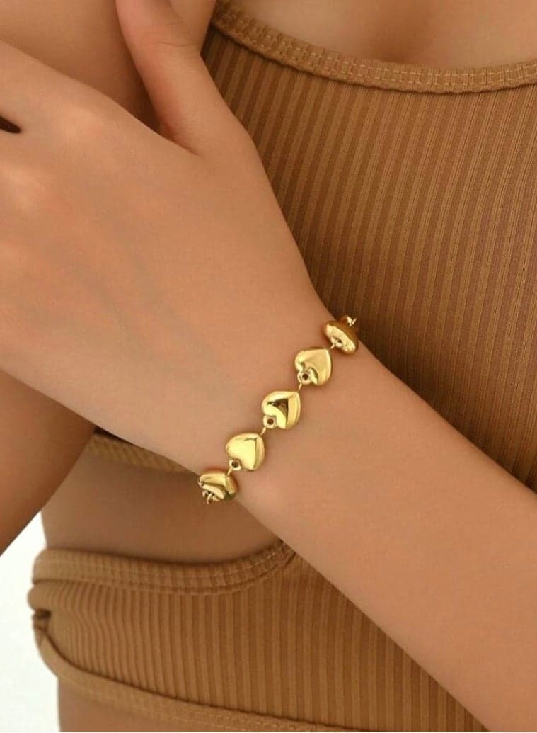 18K Gold Plated Stainless Steel Bracelet For Women, Elegant Daily Wear Jewelry