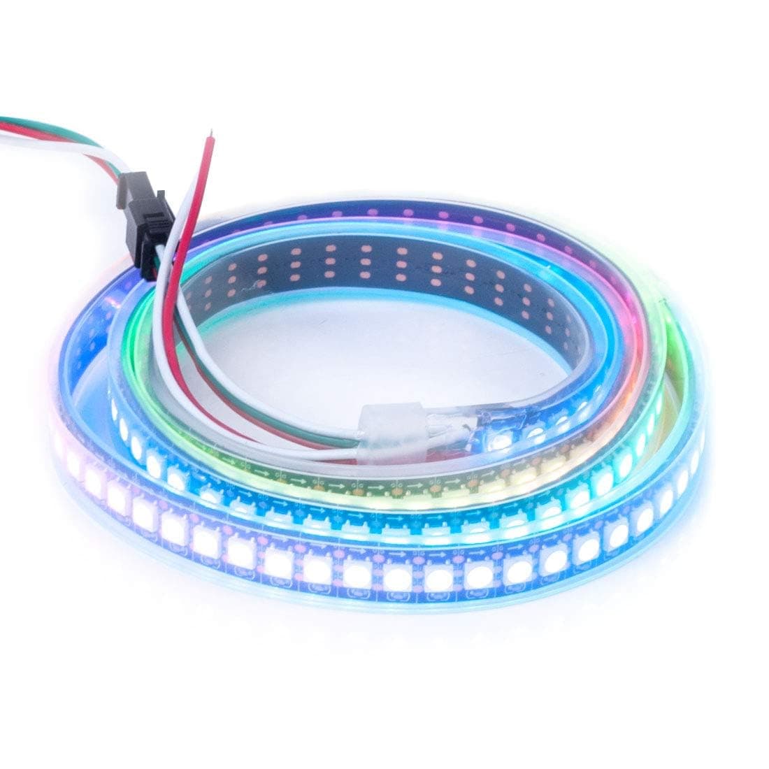 BTFLIGHTING WS2812B IC RGB 5050SMD Pure Gold Individual Addressable LED Strip 328FT 144LED 144Pixelm Flexible Full Color IP67 DC5V for DIY Chasing Color ProjectNo Adapter or Controller