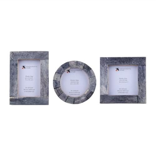 Handicrafts Home Mini Picture Frames Set of 3 Handmade Baby Keepsake Frames for Ultrasound Pictures Newborn Photos Grandchildren Portraits Tiny Wallet Size Photo Frames for Nursery Decor Grey