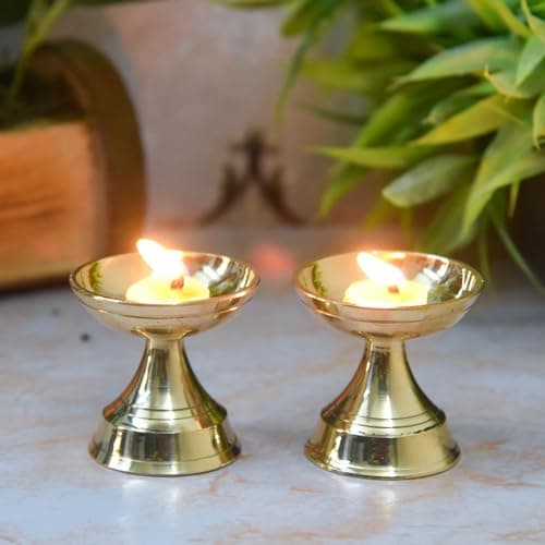 NEETU ARTS | Pure Brass Neeranjan Diya | Deepak for Pooja | Home Temple Decor | 2 Inches | 160 gm