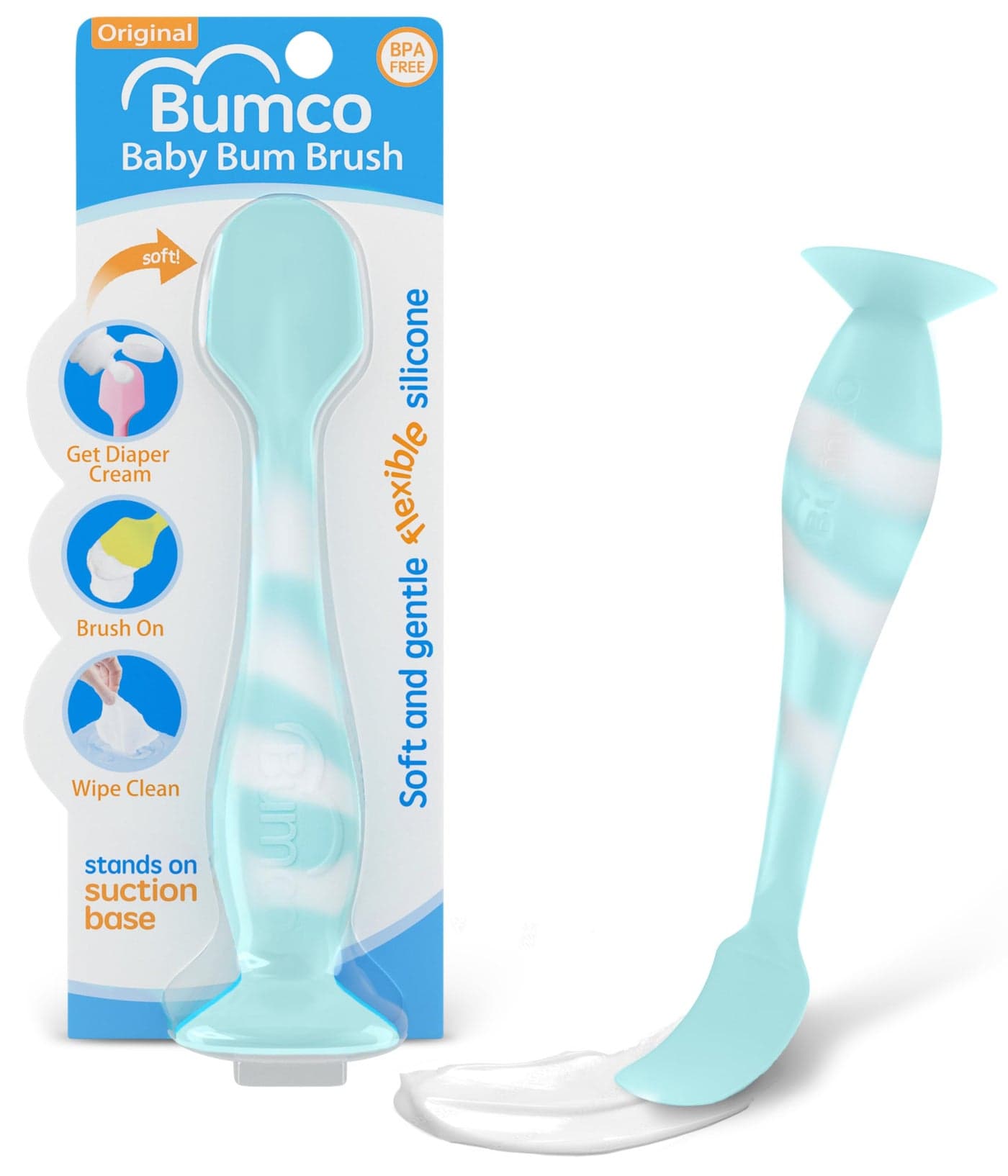 Bumco Diaper Cream Spatula - BPA-Free Diaper Bag Essentials, Soft Butt Spatula Baby, Mom-Invented Butt Paste Spatula, Bumco Diaper Cream Spatula, Flexible Diaper Cream Applicator, Bumco Baby Bum Brush