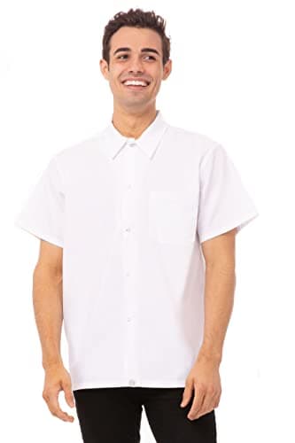 Chef Works Men's Utility Cook Shirt, White, Medium