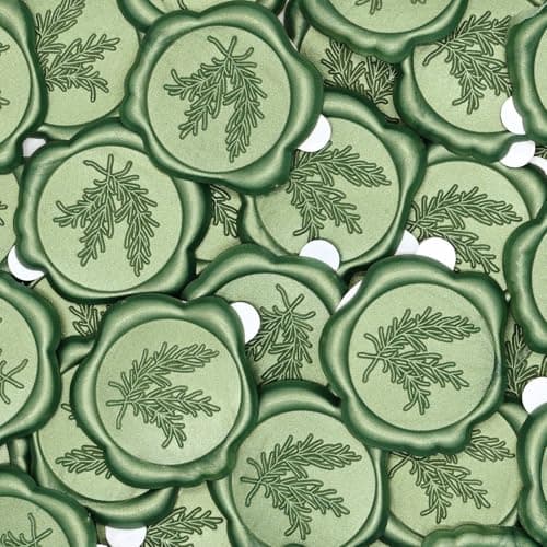 Wax Seal Stickers for Envelope Seals 25pc Green SelfAdhesive Wax Stamp Stickers for Wedding lnvitations Cards Envelopes Seal