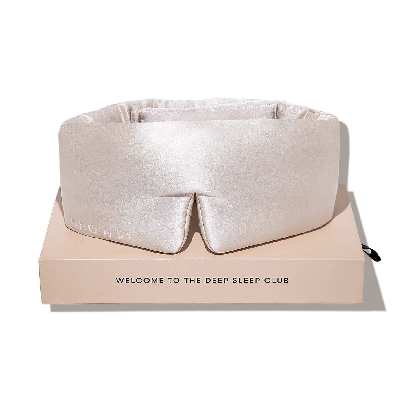 DROWSY Silk Sleep Mask FaceHugging Padded Silk Cocoon for Luxury Sleep in Total Darkness Dusty Gold