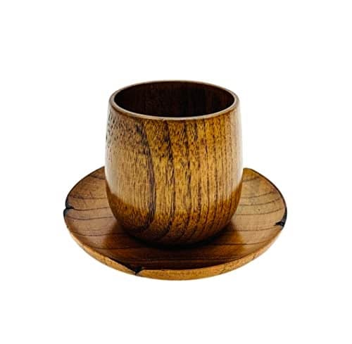 JapanBargain 4079 Wooden Tea Cups Water Coffee Mug Japanese Zen Style Teacups 4 ounce 120ml Pack of 6