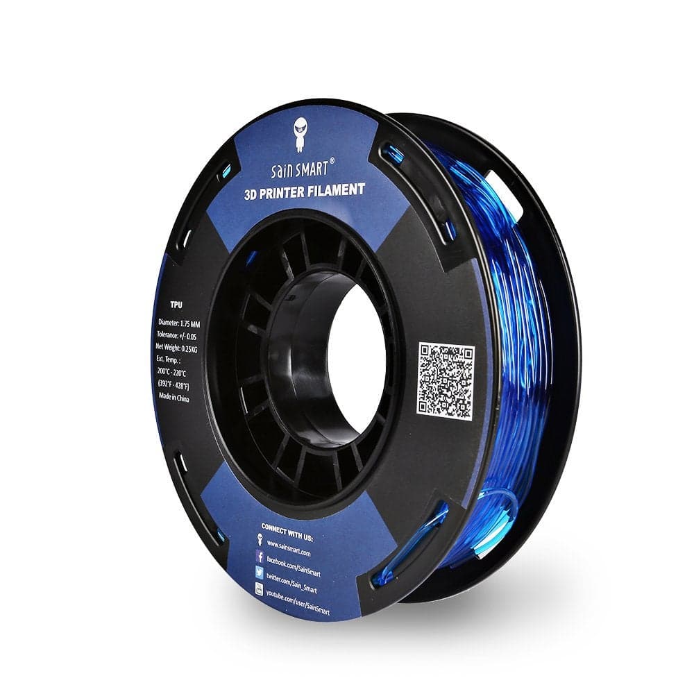 SainSmart TPUBLU025KG175 SAINSMART 175mm 250g Flexible TPU 3D Printing Filament Dimensional Accuracy 005 mm Blue