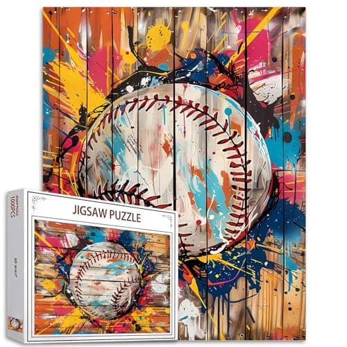 Jigsaw Puzzles 1000 Pieces for AdultsBaseball Sports Banksy Hardboard PuzzleChallenging Puzzle Perfect for Game NightsDIY Home Wall DecorArt PuzzlesBall Graffiti Street Art 27 x 20