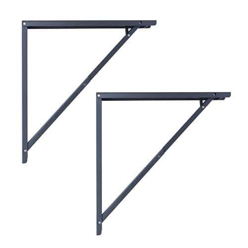 Godrej Furniture Fitting I Wall Mount Folding Table/Shelf Brackets (20 inch / 500mm, 150kg Capacity, 2 Units) ||Steel Fold-Down Bracket for Wall Mounted Tables, Desk with 1 Year Warranty