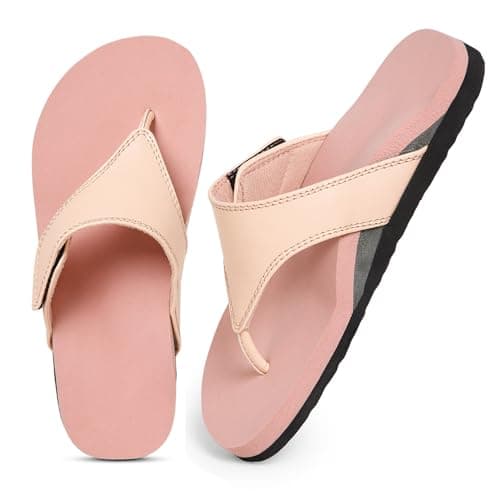 SHAPECRUNCH Women's Orthopedic Sandals with Arch Support, Adjustable Strap, Casual Outdoor Wear (Pink 7)