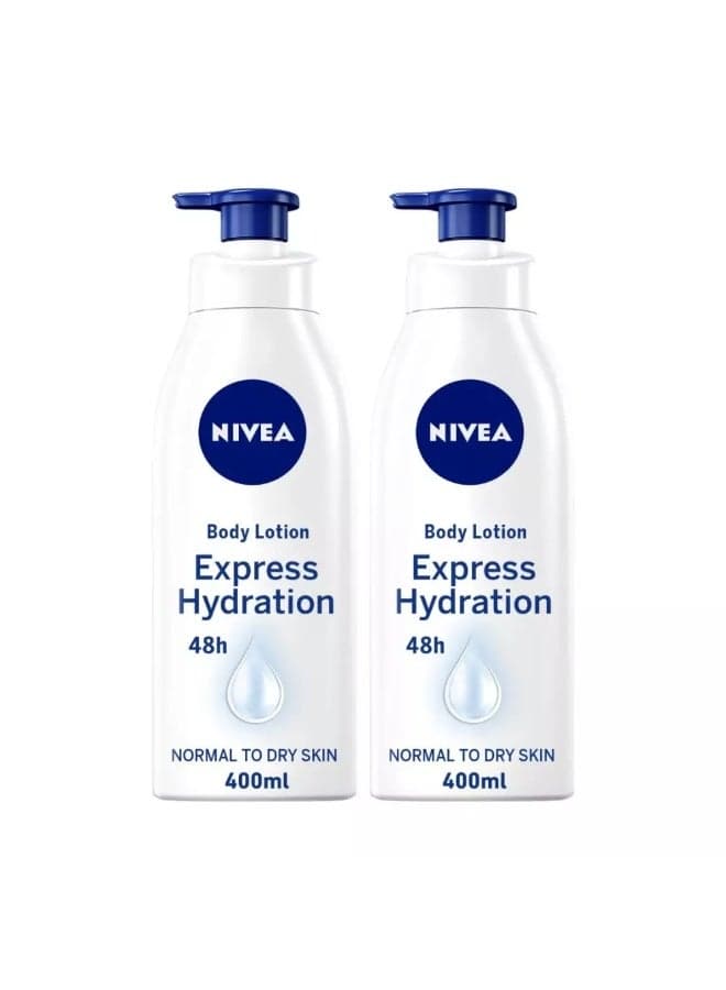 Nivea Body Lotion Express Hydration with Deep Moisture Serum & Sea Minerals- 2X400ml