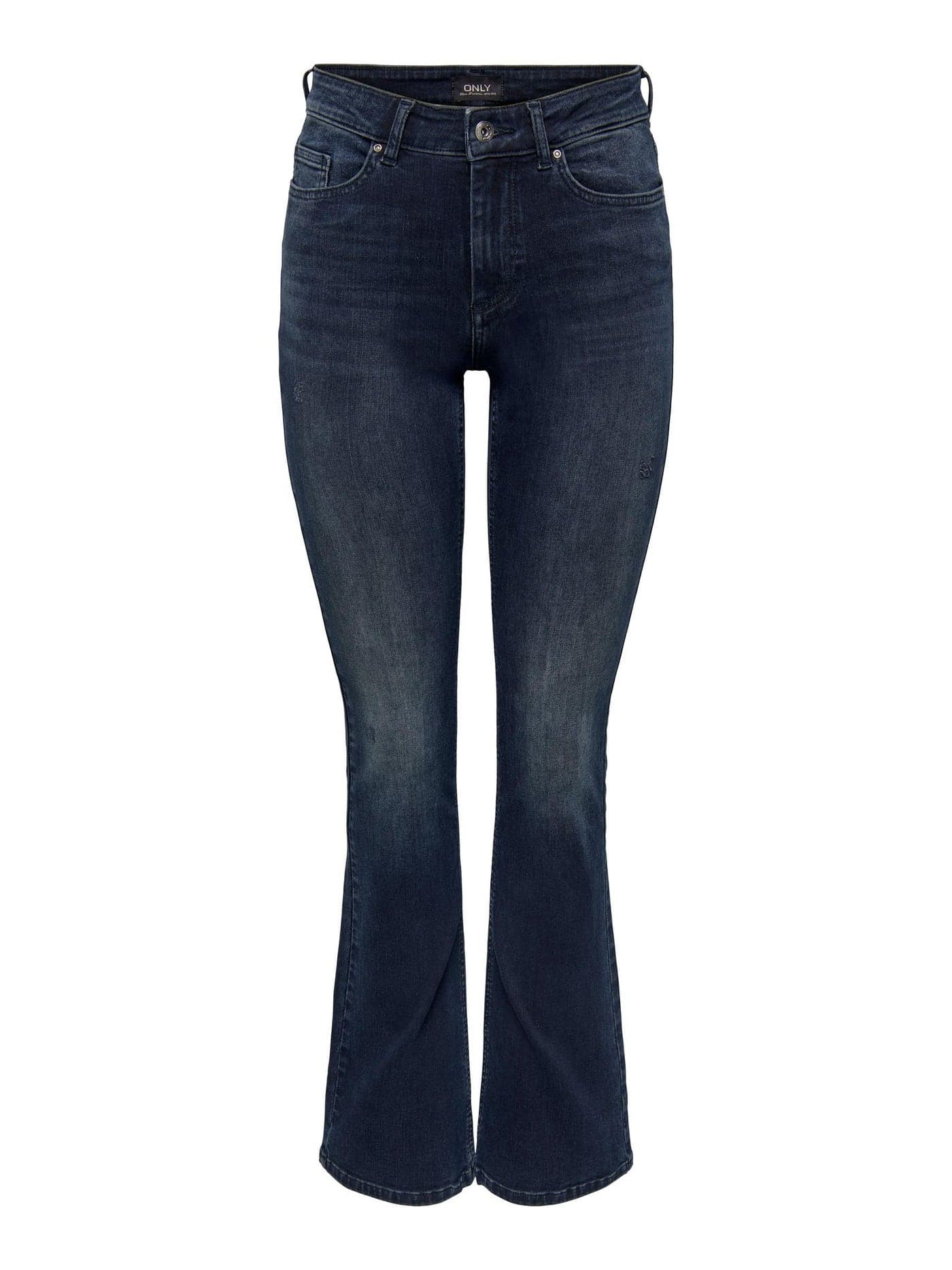 ONLY Women Cotton Blend Stretchable Mid-Rise Bootcut Black Jeans