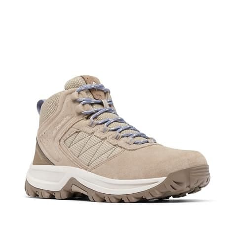 Columbia Womens Transverse Suede Waterproof Hiking Boot, Canvas Tan/New Moon, 8