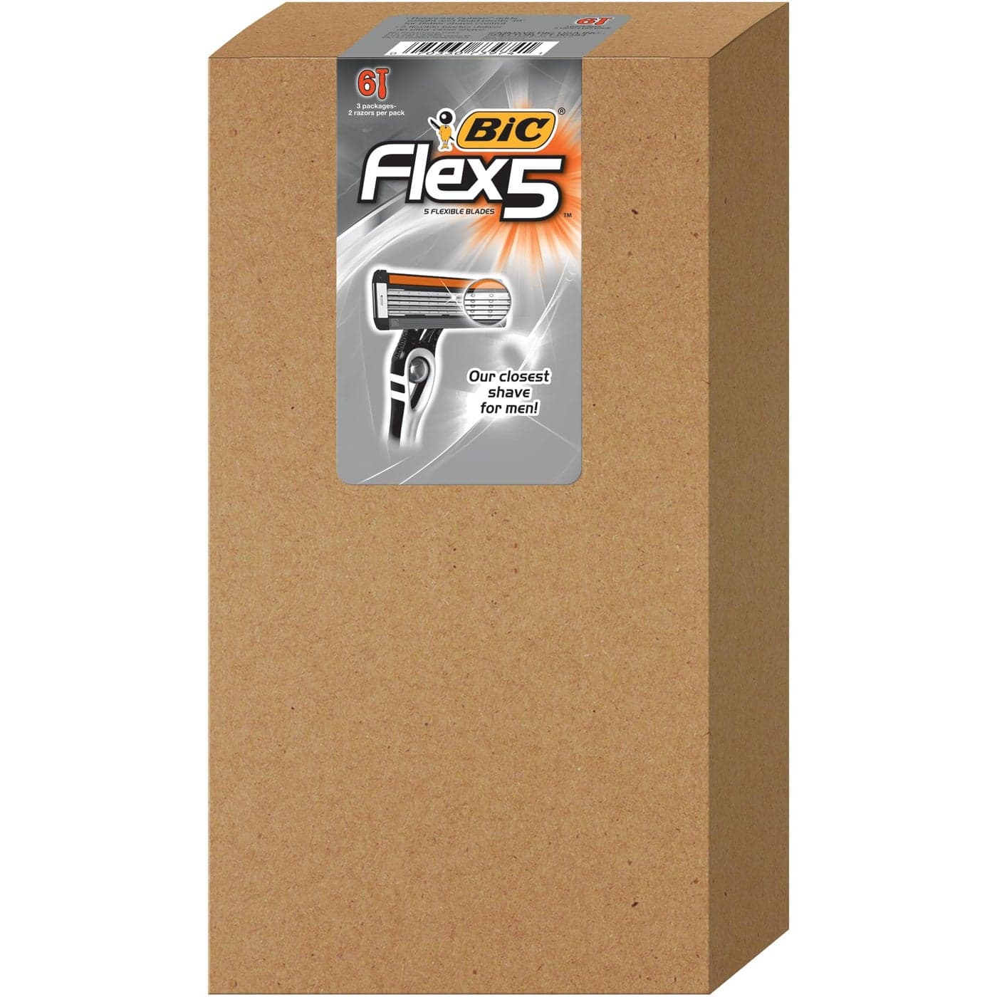 BIC Flex 5 Mens Disposable with 5 Blade Razors Razors for Men With Precision Edging Blade 6Pack