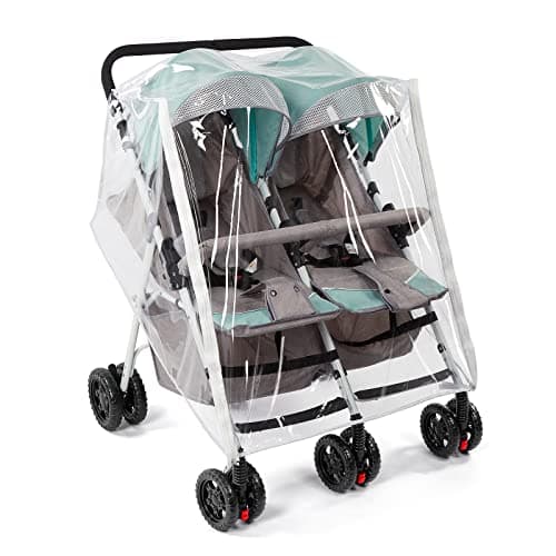 Double Stroller Rain Cover Waterproof Weather Shield for Side by Side Baby Double Stroller Twins Stroller Cover for RainWindSnowColdDust Baby Outdoor Accessories