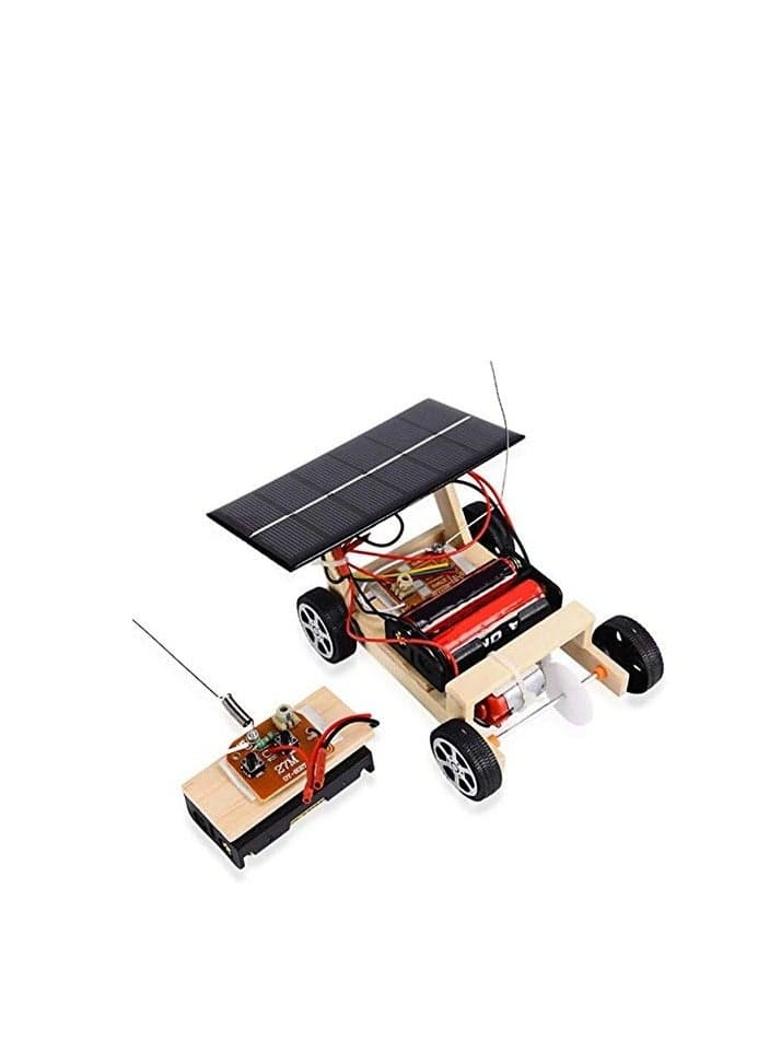 Mini DIY Solar Remote Control Car, DIY Wooden RC Car Model Kit, Kids Educational Toy, Learning Science Building Toy for Kids, RC Cars Gifts for Kids