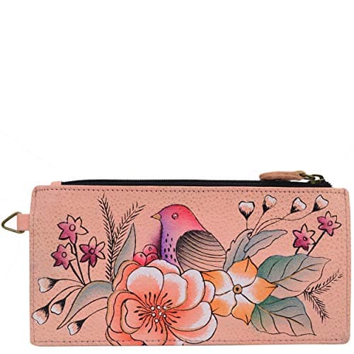 Anna by Anuschka Organizer Wallet | Genuine Leather | Vintage Garden,One Size