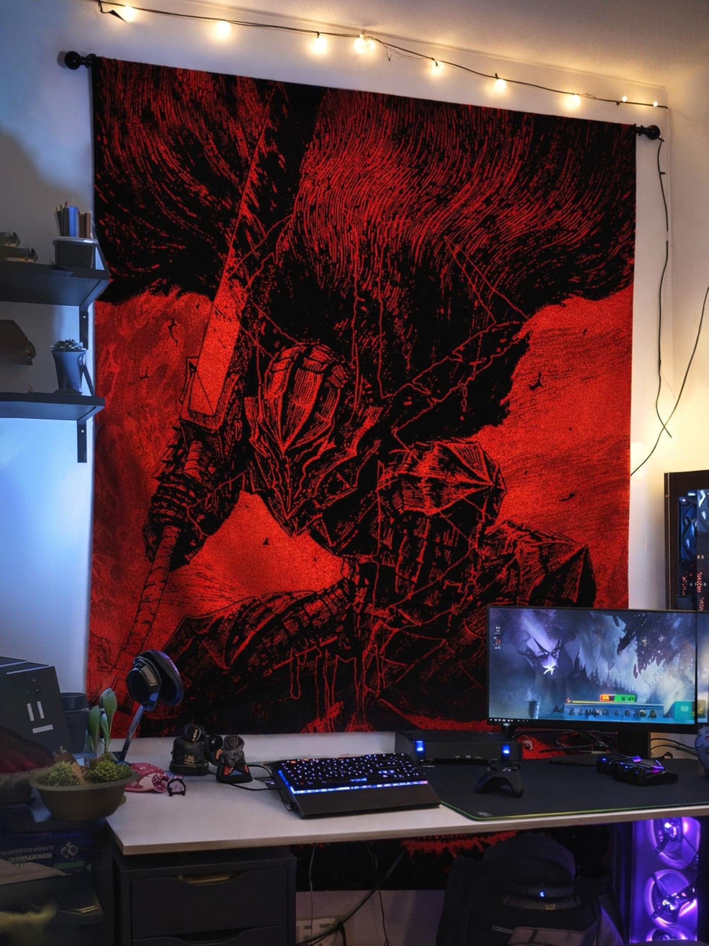 ComicSense.xyz Anime Inspired Cursed Printed Tapestry Anime Theme Curtain for Wall Hanging Home Decor Bedroom Living Room - 80 X 51 Inches