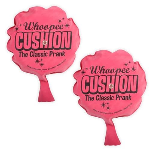 Playbees Self Inflating Whoopie Cushion 2 Pack 6 Inch Classic Prank Toys for Kids and Adults Funny Gag Gifts and Party Favors Reusable Whoopee Cushion Makes Realistic Sounds