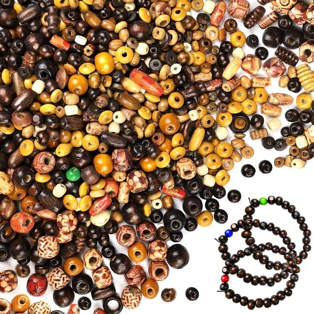 DIY Crafts 130, Unssorted Beads for Jewelry Making Adults, Assorted African Beads for Craft Bracelets Necklace Jewelry, Macrame Supplies, Round Bead Pack for Bracelet Anklet Necklacese DNo#2 (130)