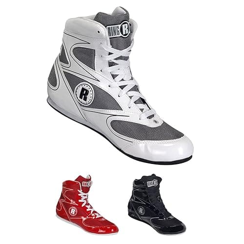 Ringside Diablo Boxing Shoes, Low-Top Ankle Shoes for Men and Women, Shoes in Synthetic Leather Finish, Ideal for Boxing, Wrestling and More, White, Size 7