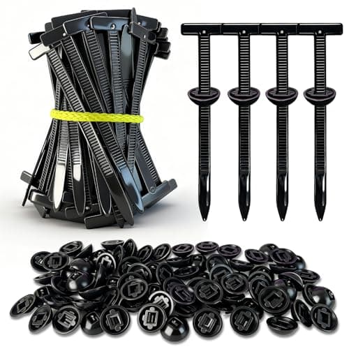 100Pcs Nylon Universal Cable Tie Buckle – Heavy Duty Self-Locking Zip Ties Holder with Pin & Button Design, Plastic Cable Ties Tool Fasteners Car Body, UV Resistant Zipties for Car Daily Auto Fixing