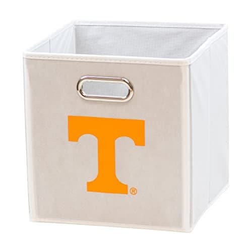 Franklin Sports NCAA Tennessee Volunteers Storage Bin - Collapsible Cube Container + Storage Basket - Folding Fabric Shelf Organizer - NCAA Office, Bedroom + Living Room Décor - 10.5" x 10.5" Inches