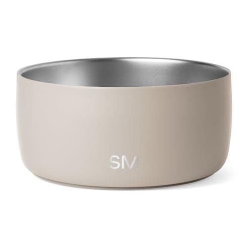 Simple Modern Stainless Steel Pet Water Bowl for Dogs & Cats | Reusable Insulated Stainless Steel Food Bowls for Dog Cat | No Tip No Slip BPA Free | Bentley Collection | Large (64oz) | Almond Birch