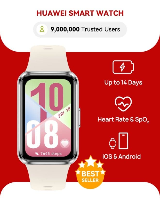 Band 11 Health and Fitness Tracker, Smart Watch, 24/7 Health Intelligence, HRV, Sleep Tracking, Stress Monitor, Emotional Wellbeing, Ultra-Slim, iOS & Android, Up to 14 Days Battery Life White