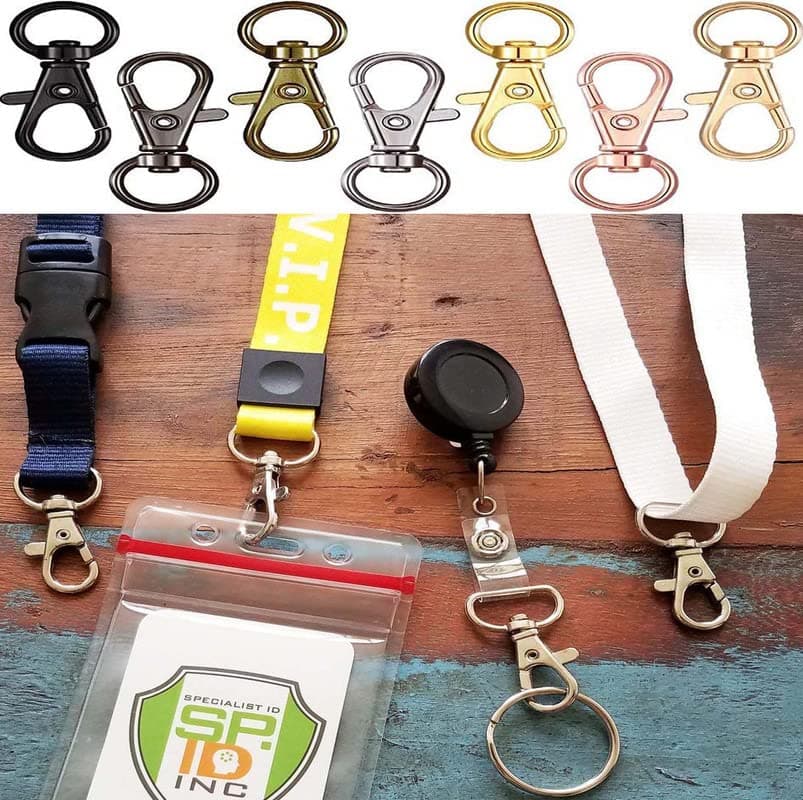 DIY Crafts Pack of 25 Pcs, Golden, Swivel Clasps Lanyard Snap Hook, cnomg Metal Swivel Lanyard Snap (Pack of 25 Pcs, Golden)