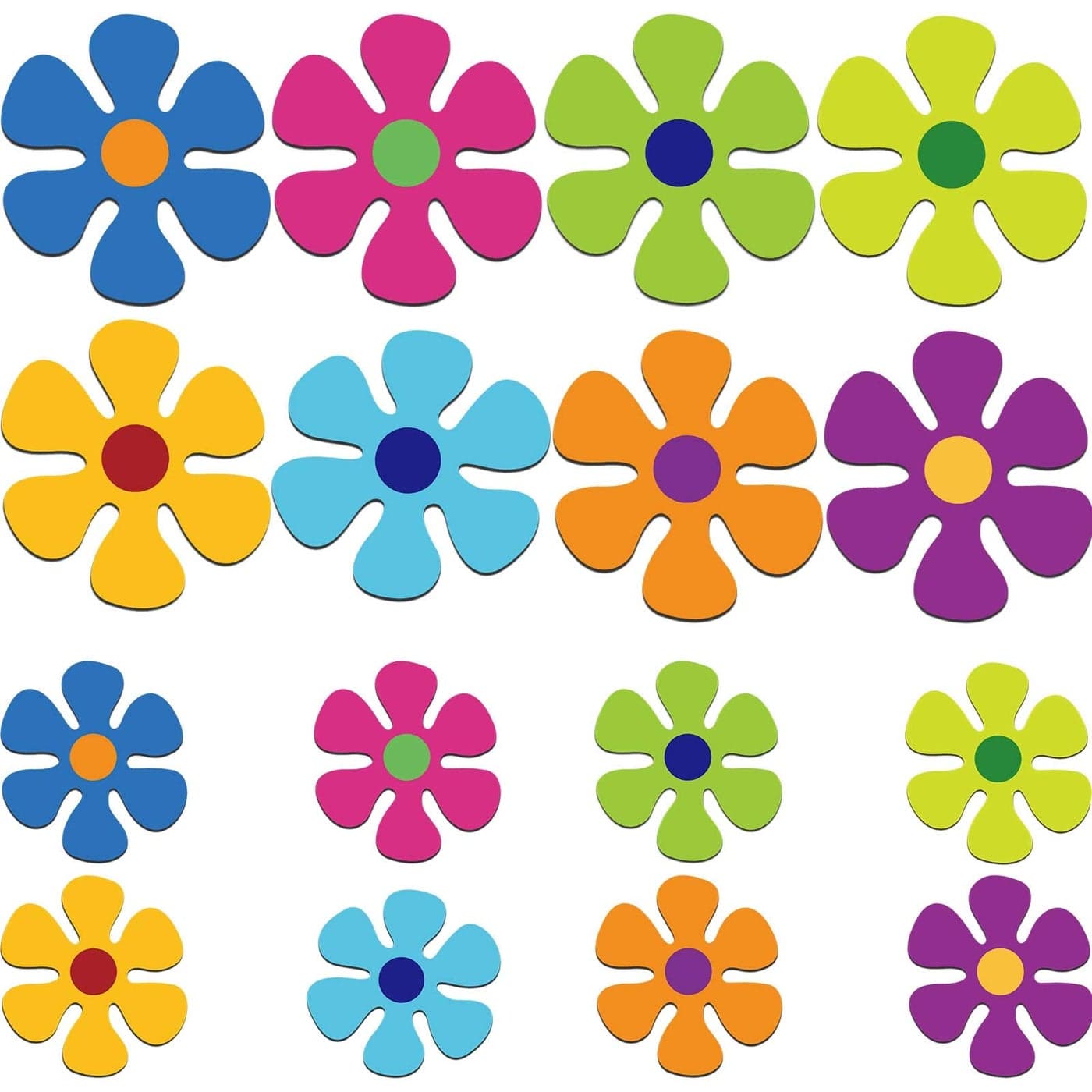 Outus Car Flower Magnet Funny Magnetic Decals Decorations Cute Fridge Magnets 60s Flower Cutout Magnet for Car Home Door Whiteboard Refrigerator 16 Pieces39 x 39 Inch 22 x 22 Inch