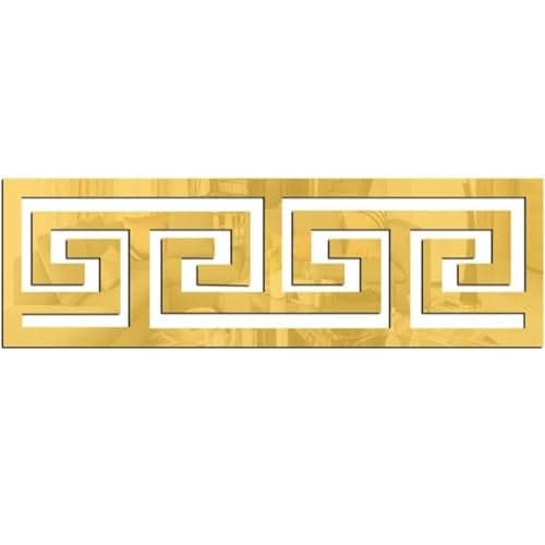 HASTHIP® 12Pcs Golden Decorative Mirror Stickers, Versatile Geometric Acrylic Wall Border Stickers for Bedroom Bathroom Living Room Background Decor, 7.87x1.96 Inches