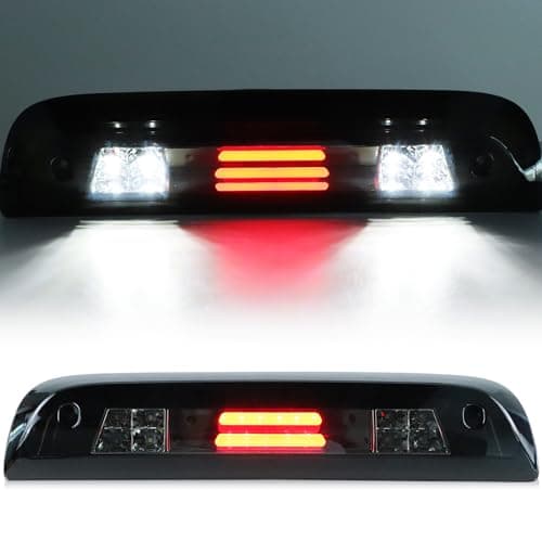 Tresound LED 3rd Third Brake Light for 2014-2018 Chevy Silverado & GMC Sierra 1500 2500 HD 3500 HD Rear High Mount Stop Cargo Lamp, Smoked Lens Chrome Housing