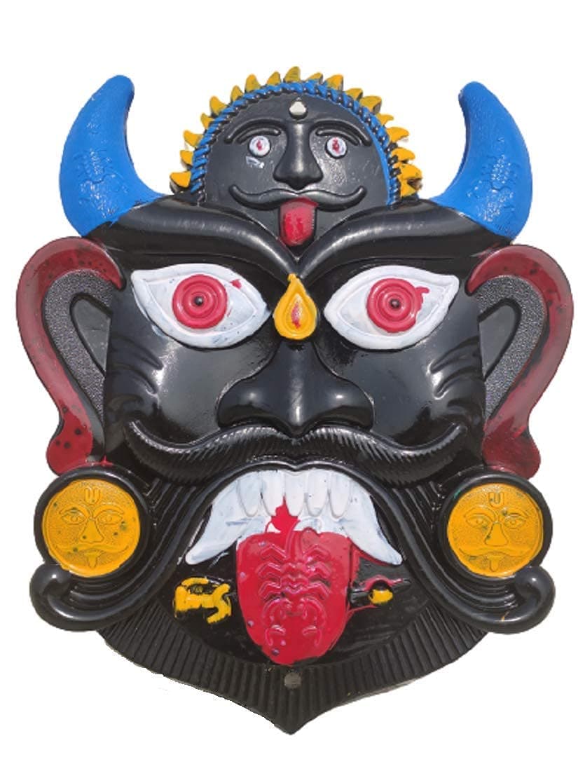NOKHWAL Nazar Battu Evil Eye ProtectorMahakal Face Plastic Mask Wall Hanging Nazar Suraksha Kawach Drishti Kavach for House EntranceOfficeShops