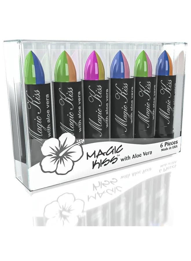 Pack of 6 Color Changing Matte Lipstick set, Long Lasting Nutritious Lips Moisturizer Temperature Color Change Lip Balm with Aloe Vera PH Lipstick Beauty Cosmetics Makeup MADE IN USA