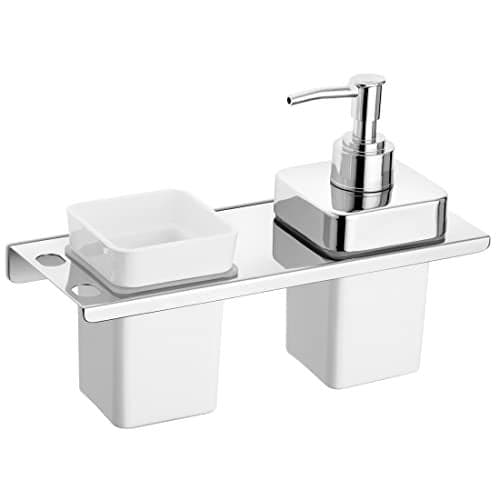 ALTON AQB9283 SS-304 Grade, Soap Dispenser + Tumbler Holder, Wall Mounted, Silver