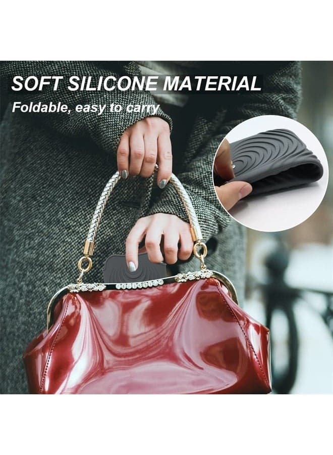 Heat Resistant Silicone Mat Pouch for Hair Straightener, Non-Slip Travel Pad Cover for Curling & Flat Iron, Portable Styling Heat Mat Holder for Curler Wand and Hot Waver (Dark Gray)
