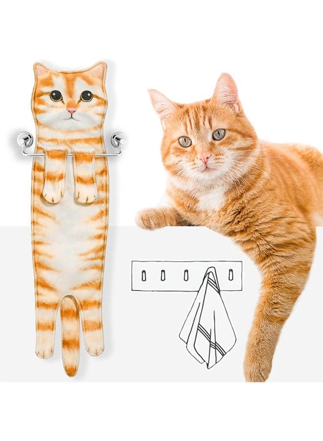 Adorable Hand Towels for Bathroom Kitchen - Cute Decorative Cat Decor Hanging Washcloths Face Towels Super Absorbent Soft - Mothers Day Warming Birthday Gifts for Cat Lovers