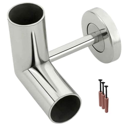 JKC - Seamless Curtain Pipe, Perfect Joint Design, Silver Chrome Finish, 1 Inch Diameter, 9 Cm Length, Holds Up to 30 Kg, Wall Mounted, Pack of 1, L Corner Joint