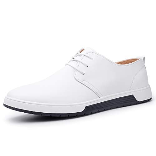 ZZHAP Men's Casual Oxford Shoes Breathable Flat Fashion Sneakers 02White US 11
