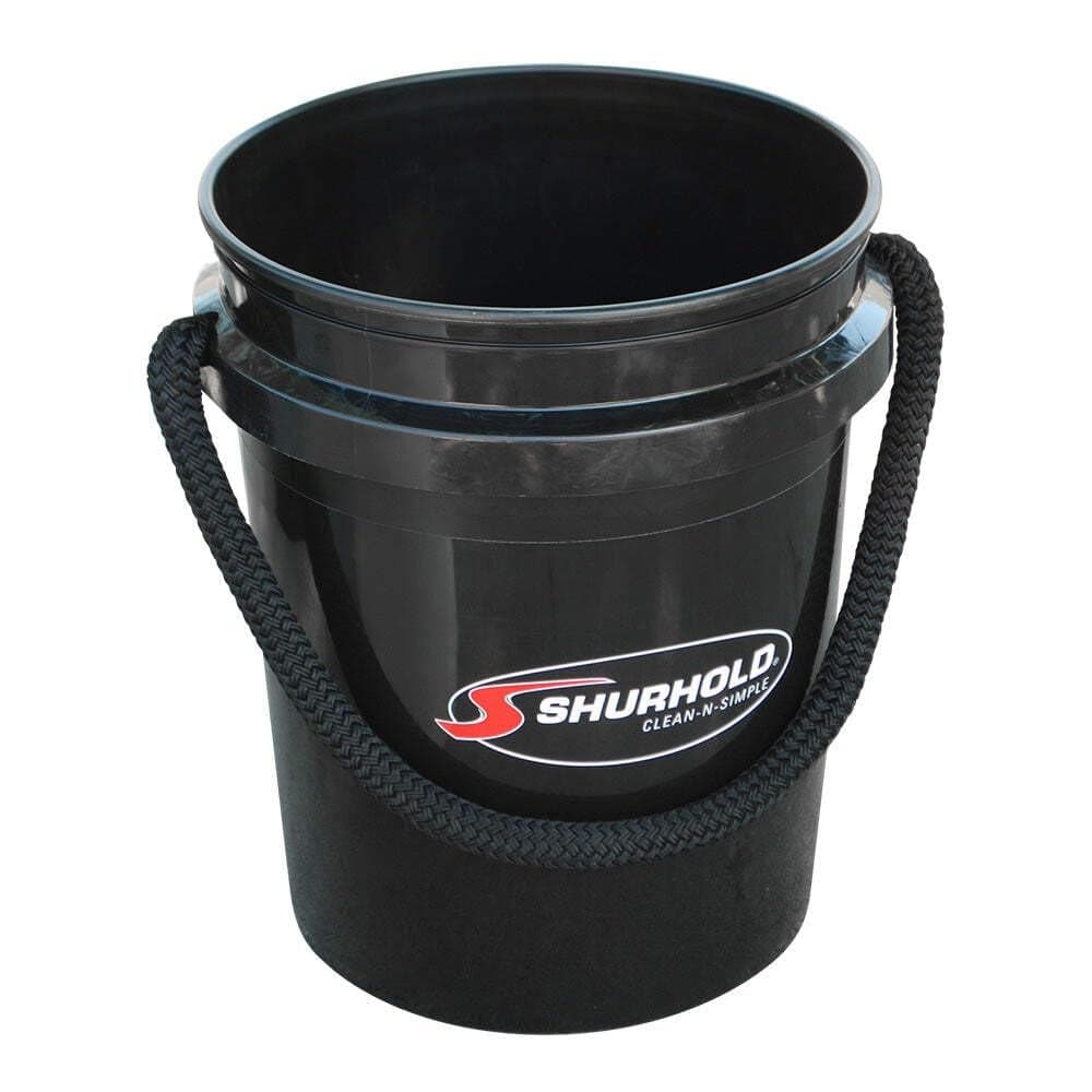 Shurhold 2452 Black 5 Gallon Bucket with Black Rope Handle