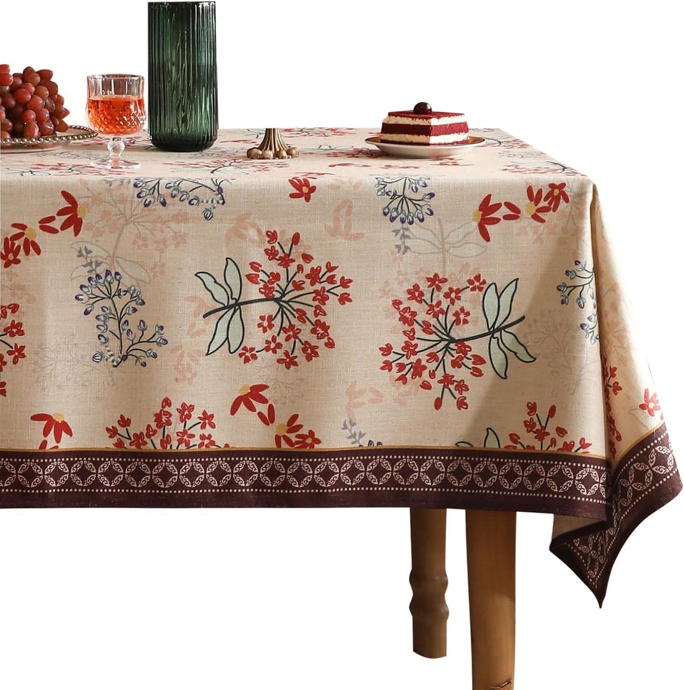 patdrea French Linen Table Cloth Soft Breathable Tabletop Cover Dacorative Kitchen Dining Tablecloth for Rectangular Tables for PartiesHolidayChristmas55x 79