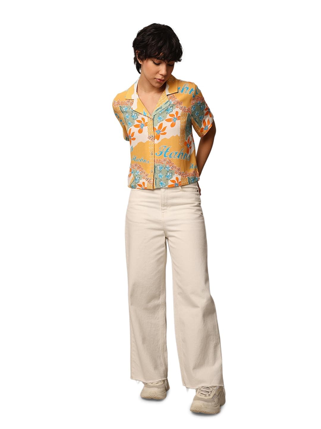 ONLY Women's Regular Fit Yellow Shirt