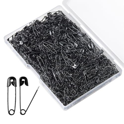 XIYAOXI 19mm Mini Safety Pins Pack of 200pcs Small Black Safety Pins Versatile Clothing Tag Pins for Repair Crafting Fashion Accessories Making in a PP Box