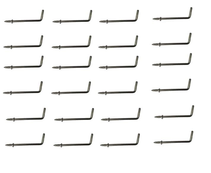 Q1 Beads 24 Peices 2 inch Steel Display Hooks Wall Mount for Multipurpose Hanging in Shop,Home, Counter Display Self Screw in (Chrome)