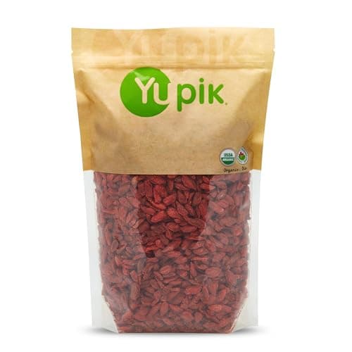 Yupik Organic Dried Goji Berries, 2.2 lb, Gluten-Free, Non-GMO, Vegan, Dried Fruits, Wolfberries, Sulphite-Free, Superfood, High in Vitamin A and C, Source of Fiber, Healthy Snacks, Ideal for Baking