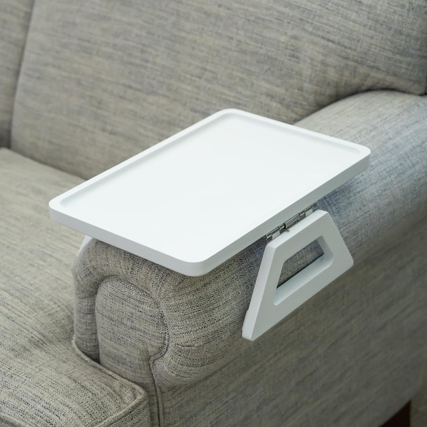 Shamrock Home Bamboo Trayble Couch Arm Table Clip On Tray Sofa Table for Couches Sofa Arm Tray Armchair Table for TV Dinners Remotes Drinks and Snacks 1375 x 95inch White