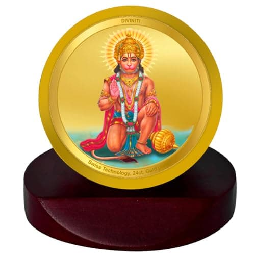 DIVINITI 24K Gold Plated Religious Car Dashboard Frame | Premium God Idol Frame for Car, Home Mandir & Office Table | Spiritual Gift, Decorative Showpiece