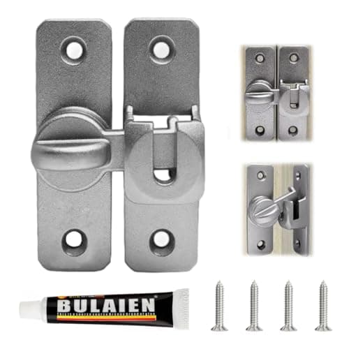 HASTHIP® Door Latch Door Lock 90°/180° Latch Lock Aluminum Alloy Door Latch Lock No Drill Latch Lock for Gate, Door, Closet, Cabinet, with Screw Packs and Installation Accessories