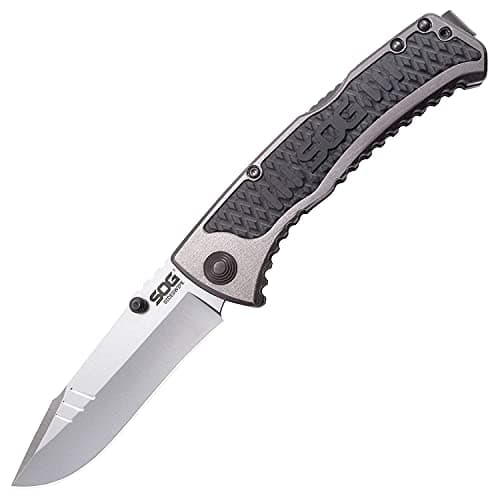 SOG Pocket Knife and Folding Knife - Sideswipe EDC Knife, Flip Knife with 3.4 Inch Assisted Opening Blade and Reversible Pocket Clip